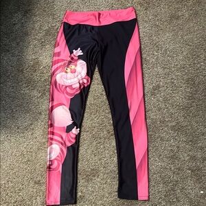 Pink and Black Cheshire Cat Leggings Size Medium .